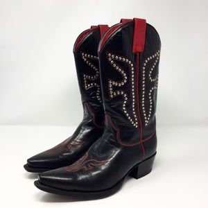 Frye Studded Pull On Cowboy Boots Size 8